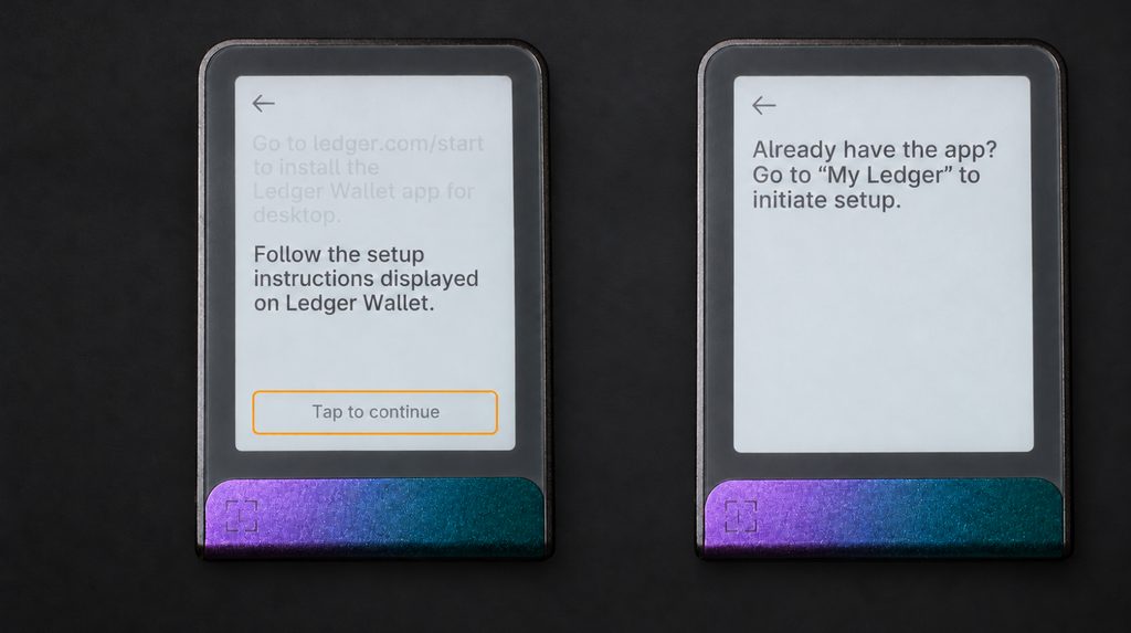 Ledger Flex prompts to continue setup in Ledger Wallet and use My Ledger