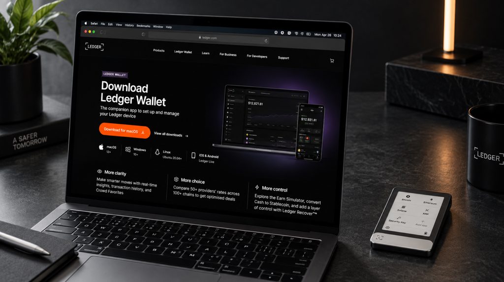 Офіційна сторінка завантаження Ledger Wallet і Ledger Flex