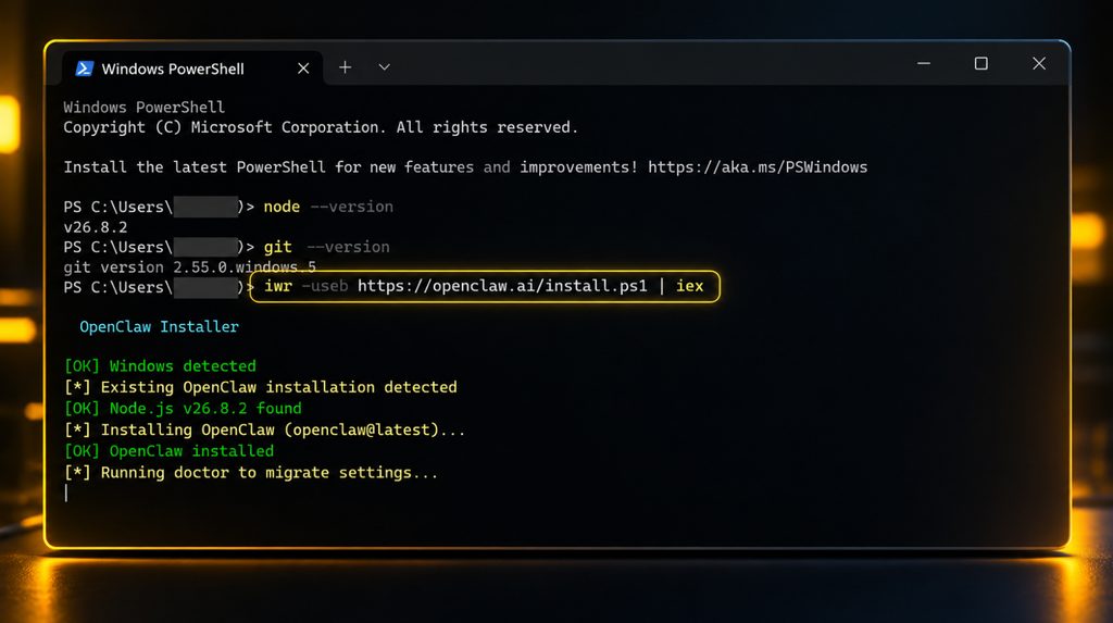Встановлення OpenClaw через PowerShell у Windows