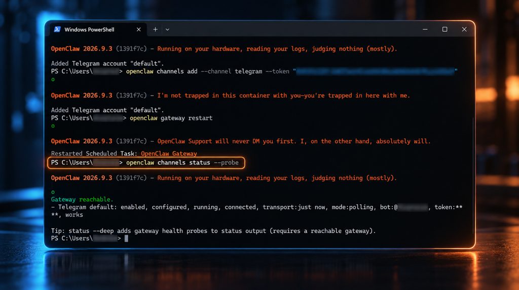 Перевірка статусу Telegram-каналу в OpenClaw