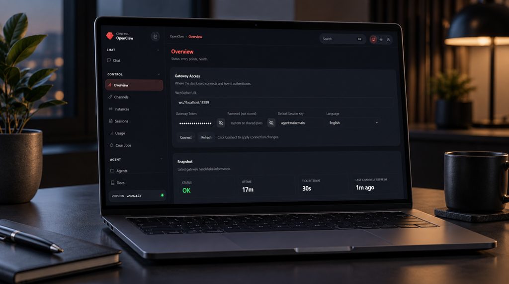 Головний екран Control UI для керування агентом OpenClaw