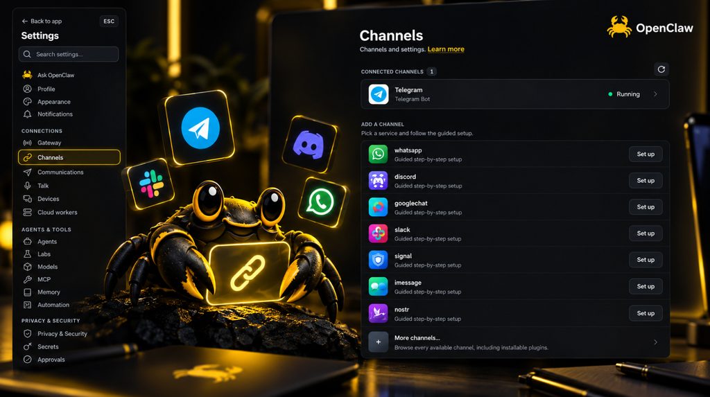 Підключення додаткових каналів у OpenClaw