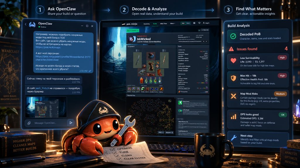 Практичний кейс Jarvis: аналіз білду Path of Exile через OpenClaw
