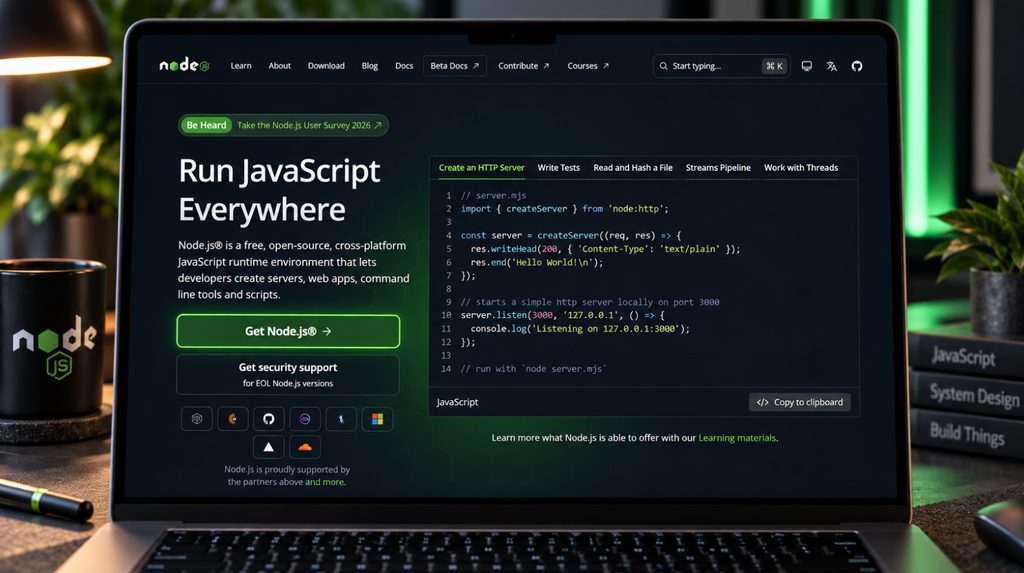 Офіційна сторінка завантаження Node.js для встановлення OpenClaw