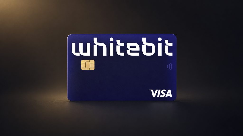 Віртуальна картка WhiteBIT Nóva Visa на темному фоні