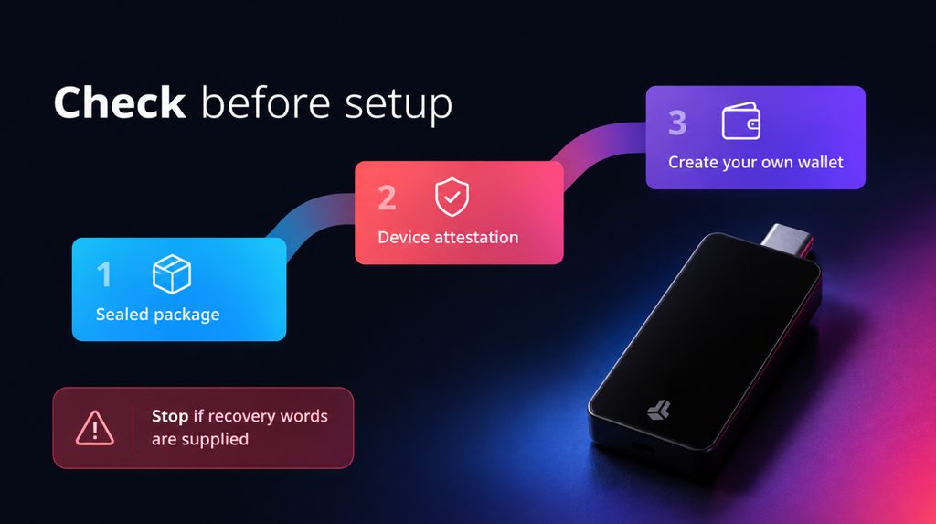 BitBox02 Nova setup checks: sealed packaging, device attestation and wallet creation