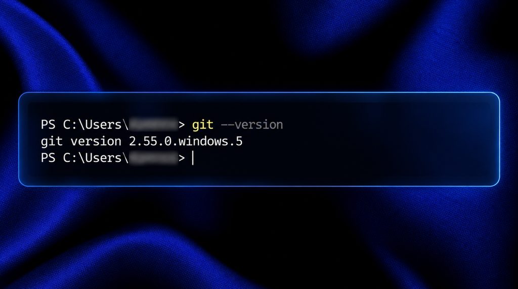 Перевірка встановленої версії Git командою git --version у PowerShell