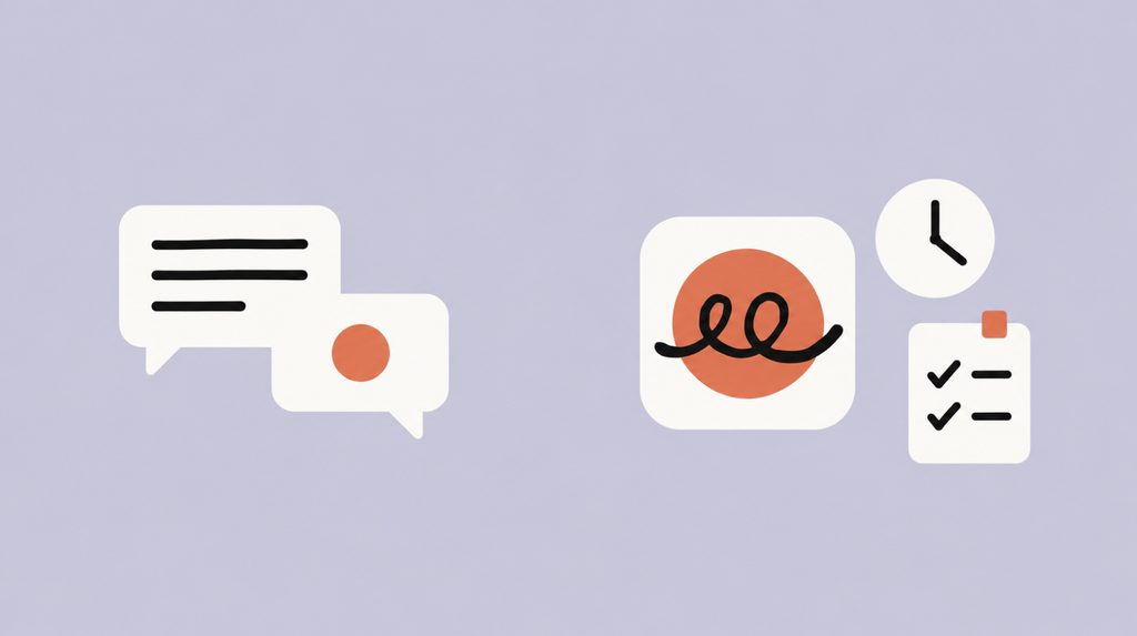 Regular chat compared with Claude Duet, a clock, and a task list