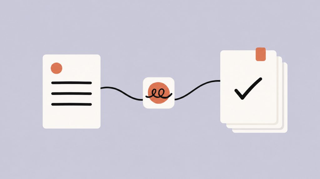 Task instructions and completed documents in Claude Duet