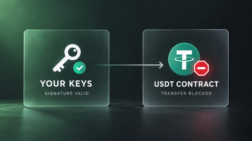 Чому Tether може заморозити USDT на апаратному гаманці попри захист приватних ключів