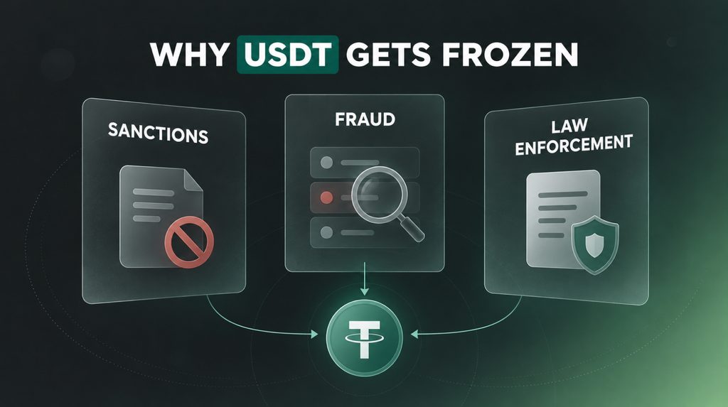Причини заморожування USDT: санкції, шахрайство та запити правоохоронців