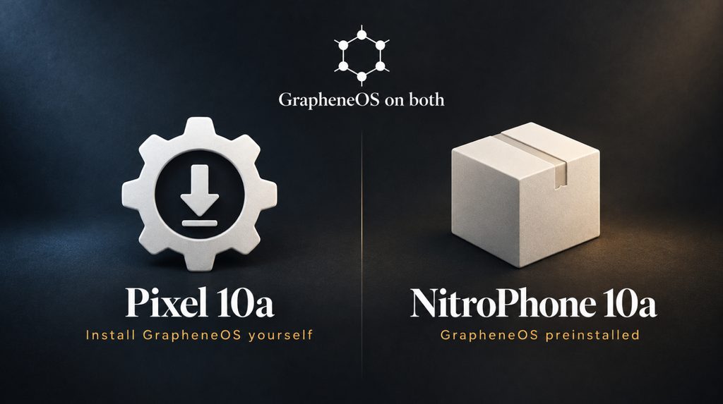 Pixel 10a із самостійним встановленням GrapheneOS і NitroPhone 10a з готовою системою