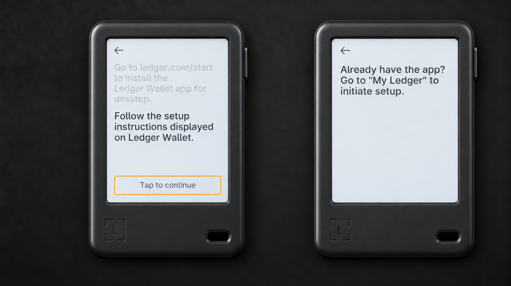 Nano Gen5 prompts to continue in Ledger Wallet and use My Ledger