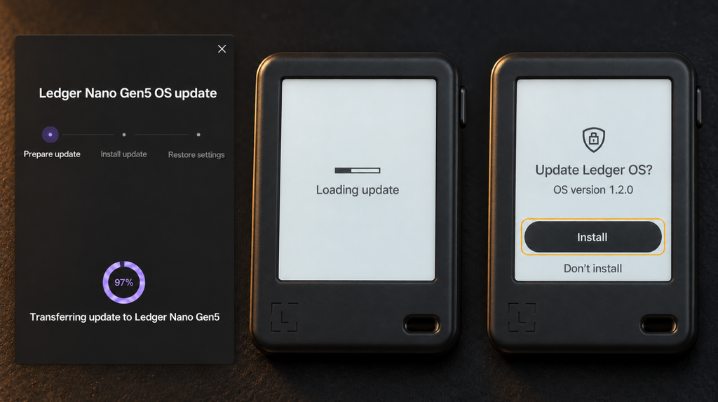 Ledger OS update transfer and Install confirmation on Gen5