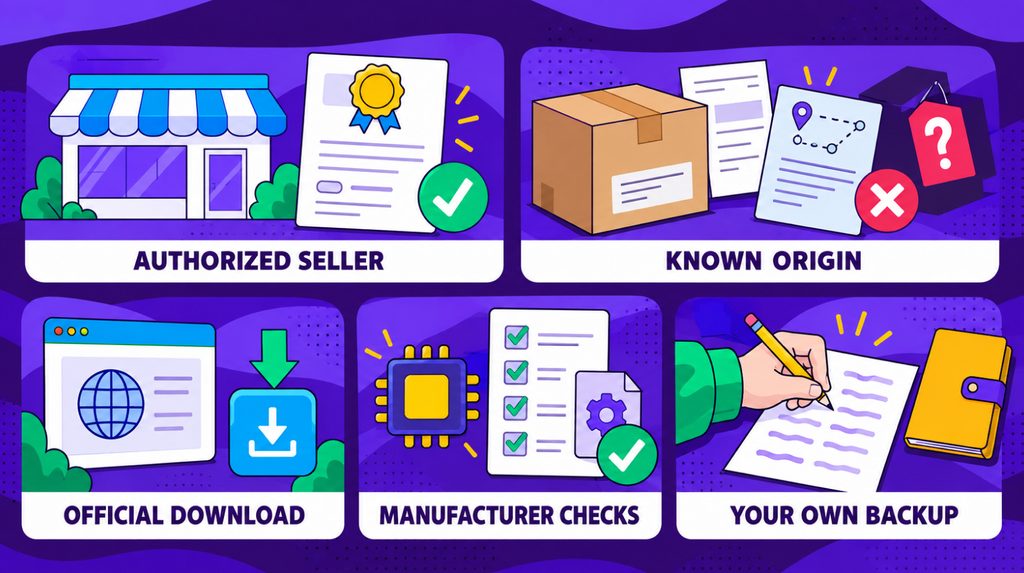Checking the seller and the wallet’s origin, using the official app, completing device checks, and creating your own backup