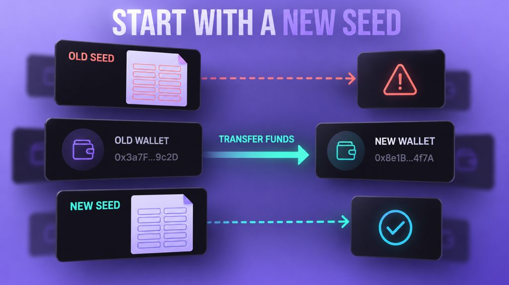 Створення нової seed-фрази на апаратному гаманці замість імпорту старої