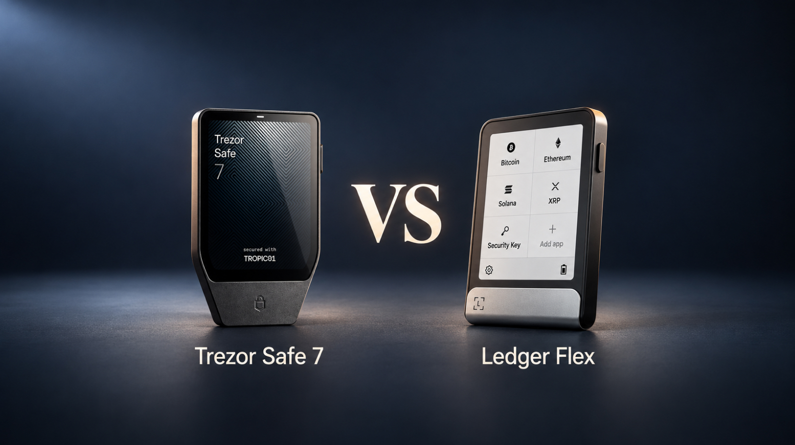 Trezor Safe 7 VS Ledger Flex Main Header Image