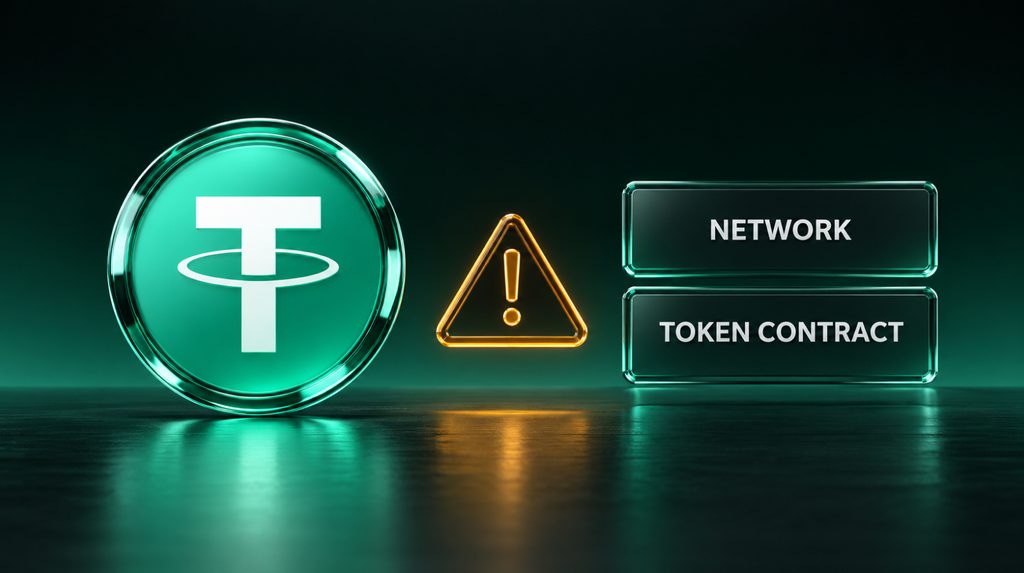 Warning to check the network and USDT0 token contract