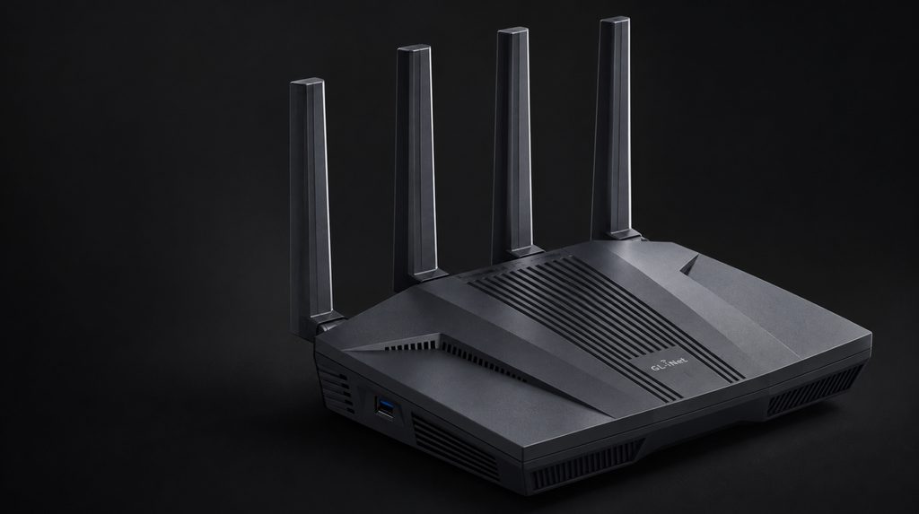 Домашний VPN-роутер GL.iNet Flint 2 с четырьмя внешними антеннами