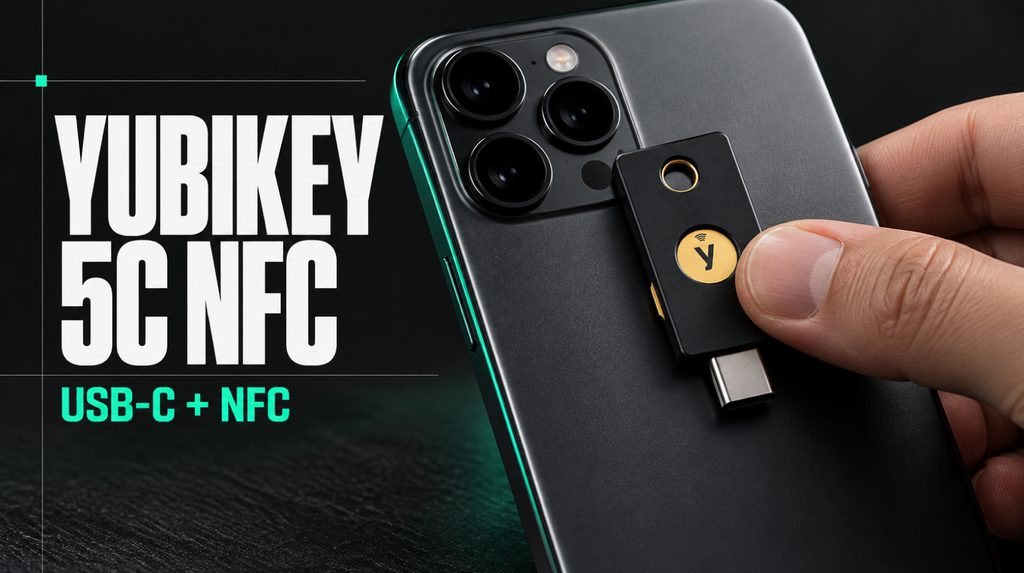 YubiKey 5C NFC возле NFC-антенны смартфона