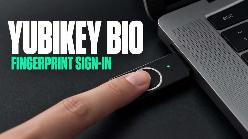 Подтверждение входа отпечатком пальца на YubiKey C Bio